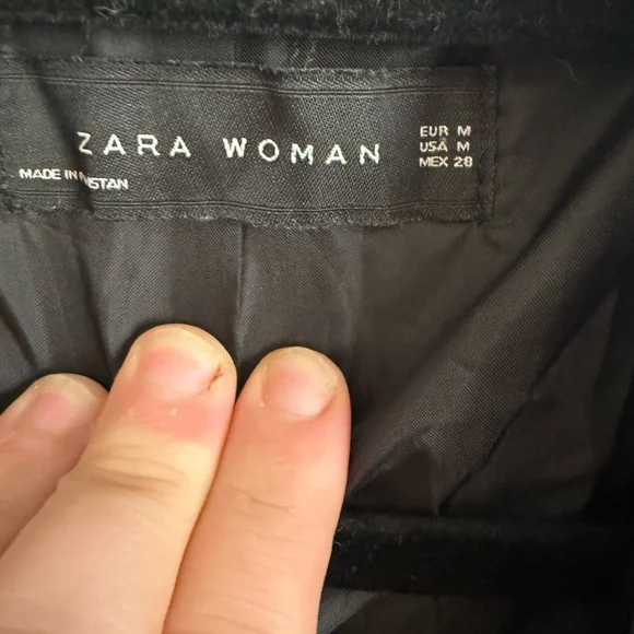 Zara Black Leather moto Jacket with Silver Accents - Picture 3 of 7